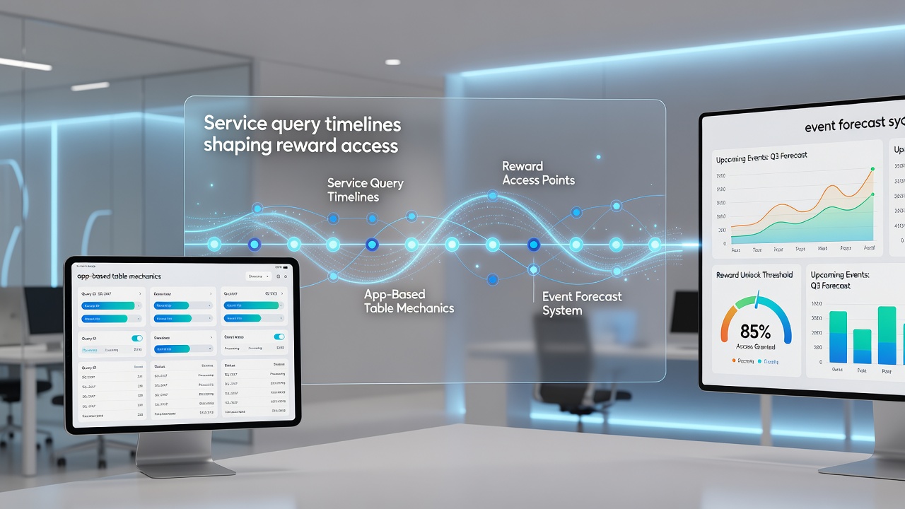 Dashboard view of event forecast analytics paired with reward access timelines in a mobile application